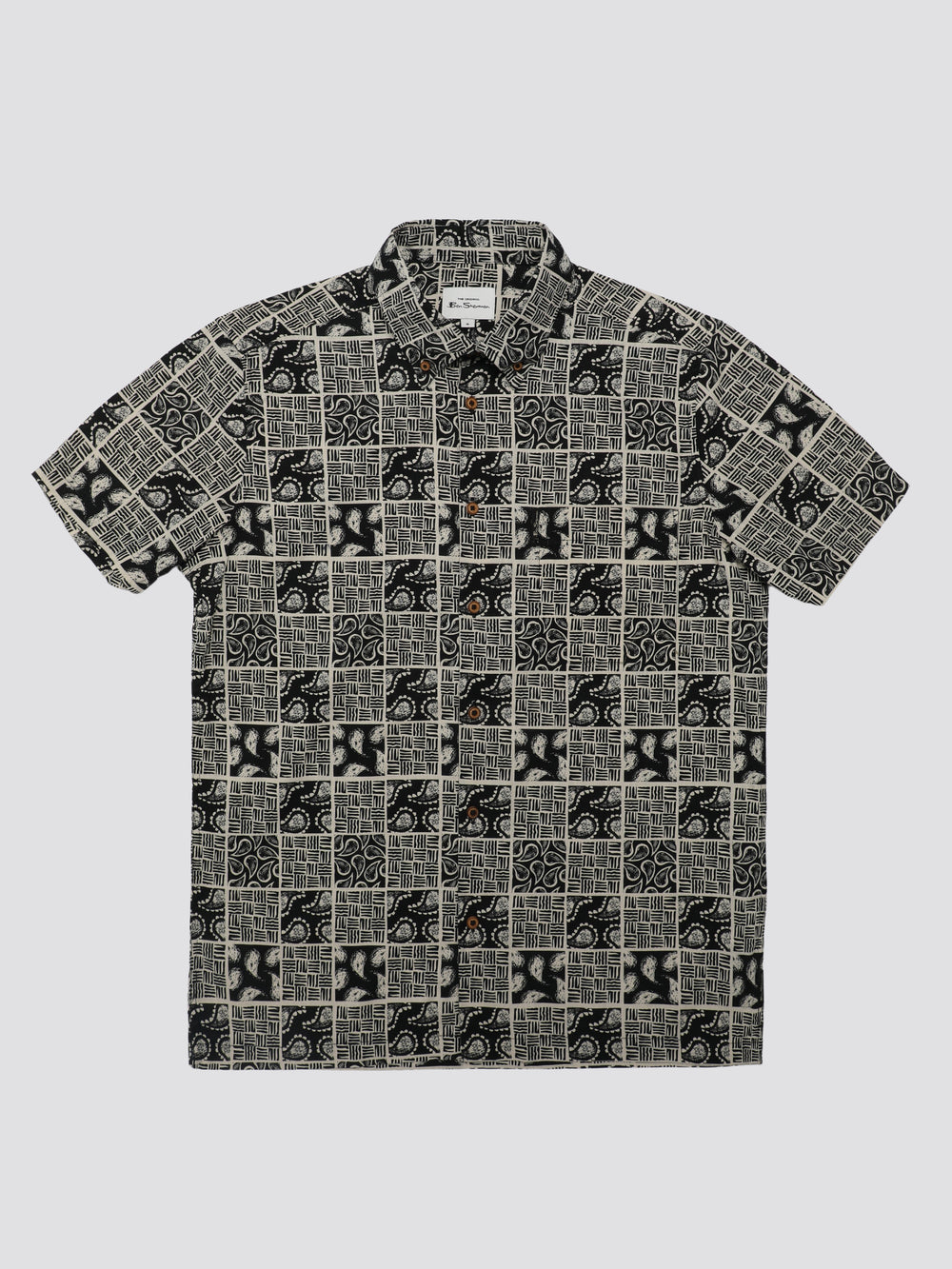 Chemises Ben Sherman Signature Checkerboard Paisley Print Noir | UIJ-70215179